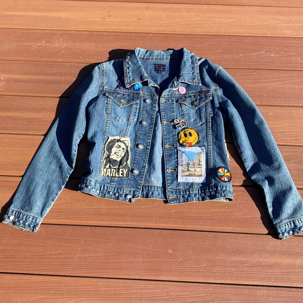 Handcrafted Patchwork Denim Jacket - image 1